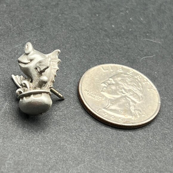 Vintage Jumping Fish Tie Tack Pewter Tone Lapel Hat Pin - Picture 5 of 7